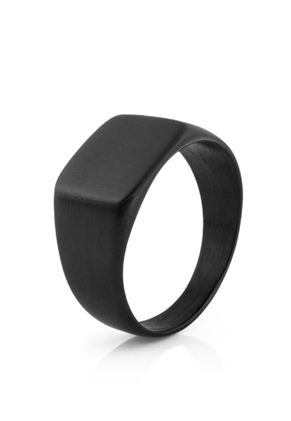 Solida Signet Ring Matte Black