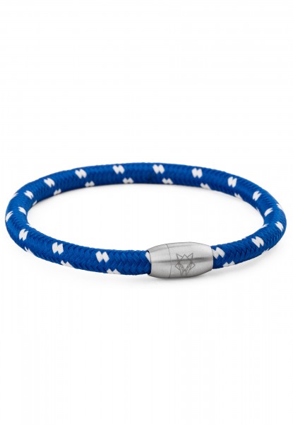 Silvus Nylon-Armband - Mattsilber - Blau-Weiß