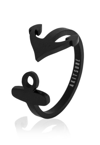 Bague Anchor Noir