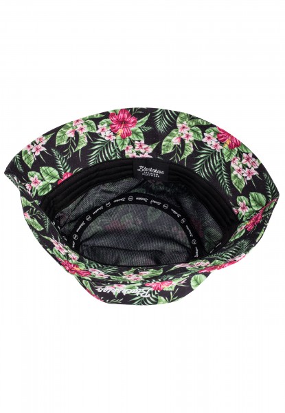 FLOWER ARTWORK BUCKET HAT BLACK