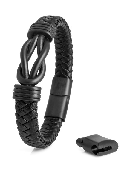 Bracelet Serpent en cuir avec fermoir magnétique