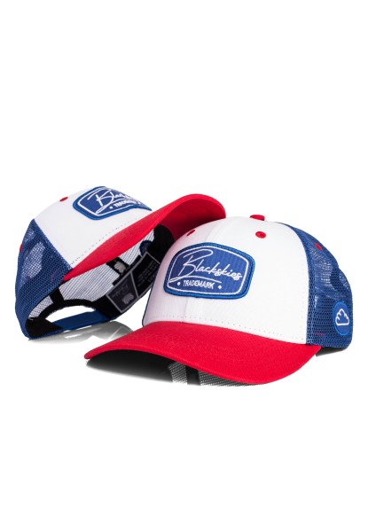 Race Baseball Cap 2er Set White-Blue-Red - Adult Cap + Kids Cap