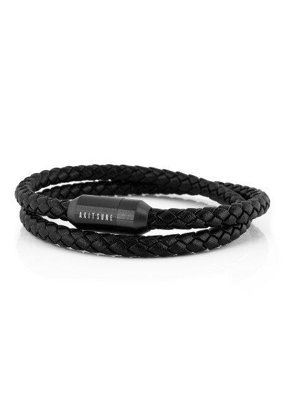 Suprema Leather Bracelet Matte Black - Black