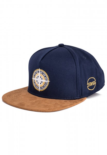 Blackskies North Star Snapback Cap Basecap Kompass Nautisch Navyblau