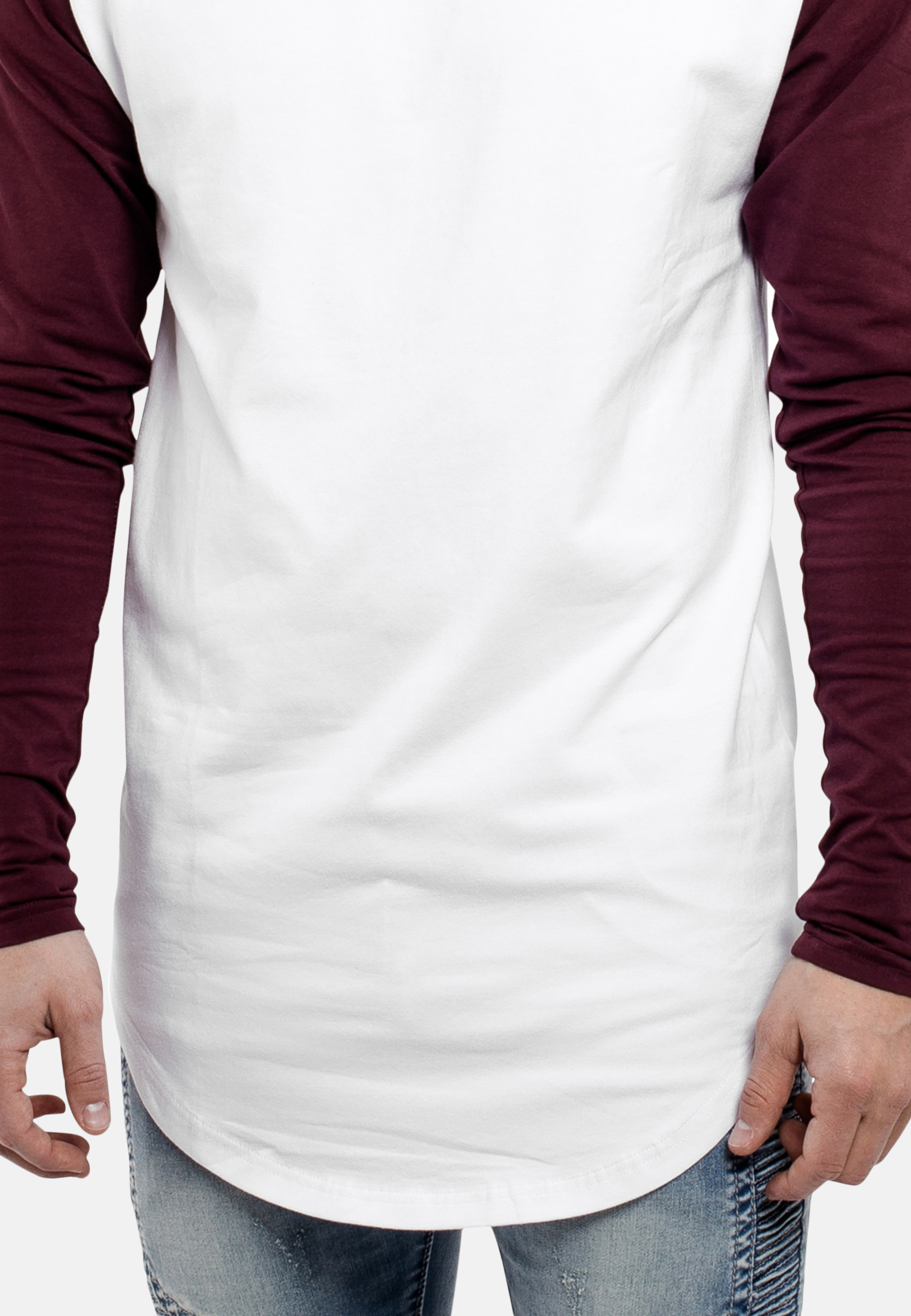 burgundy baseball shirt