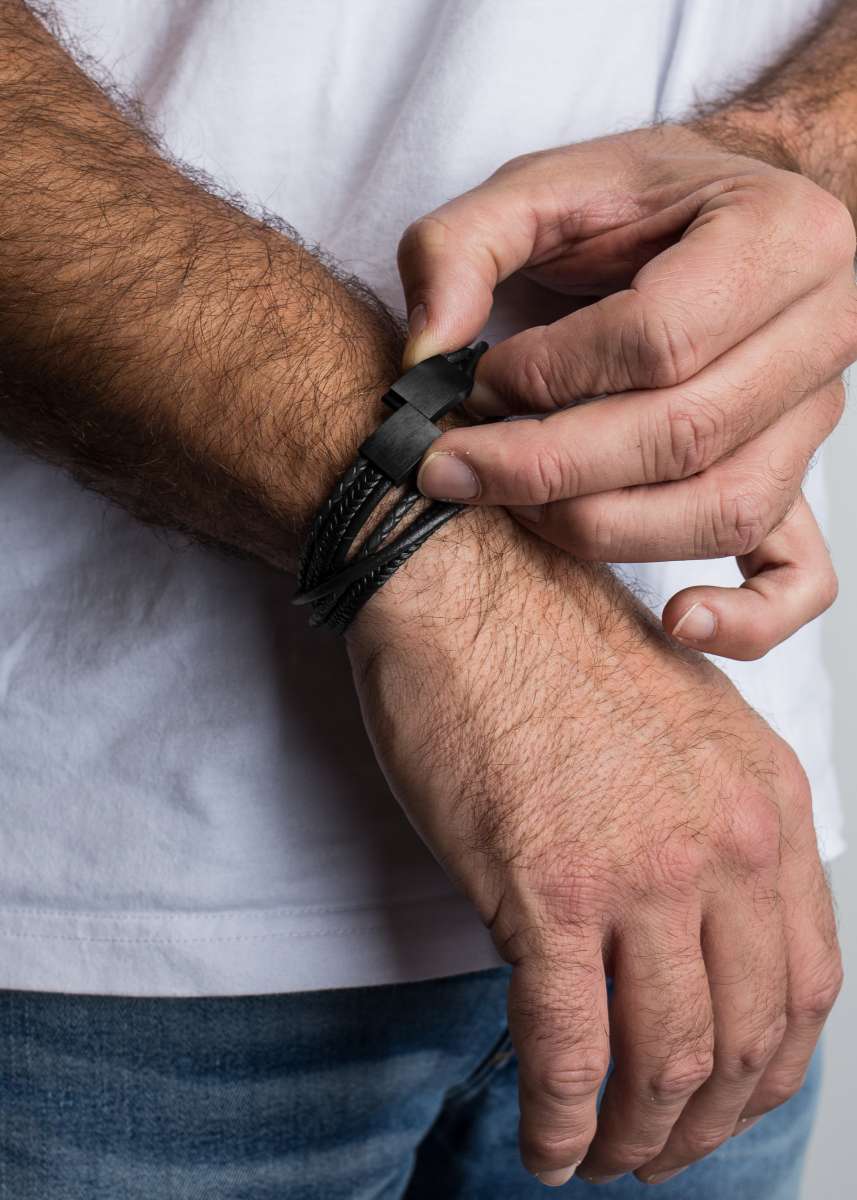Ambush Synthetic Leather Bracelet - Black Black - Blackskies