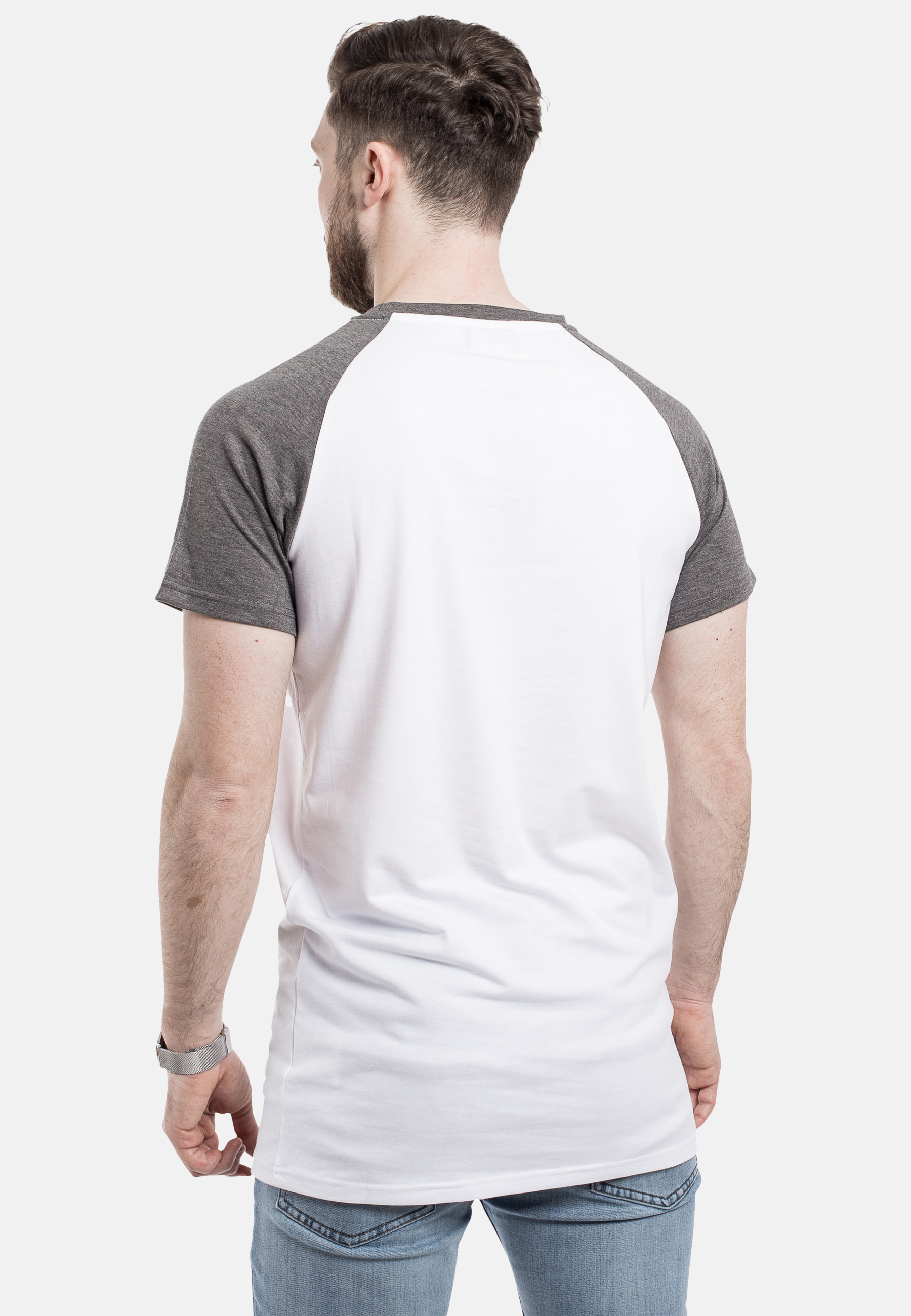 Regular Baseball Raglan Kurzarm T Shirt Weiss Grau Blackskies Online Shop Blackskies