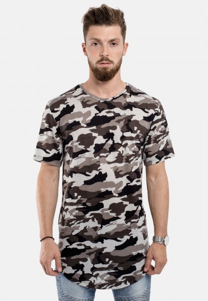 T-shirt rond à manches longues Camo Midnight