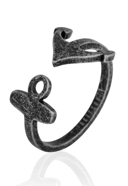Anchor Ring Antique Silver