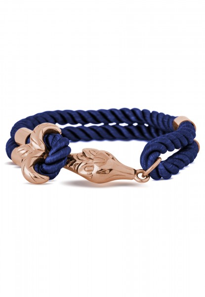 Bracelet Vulpes en or rose - Bleu marine