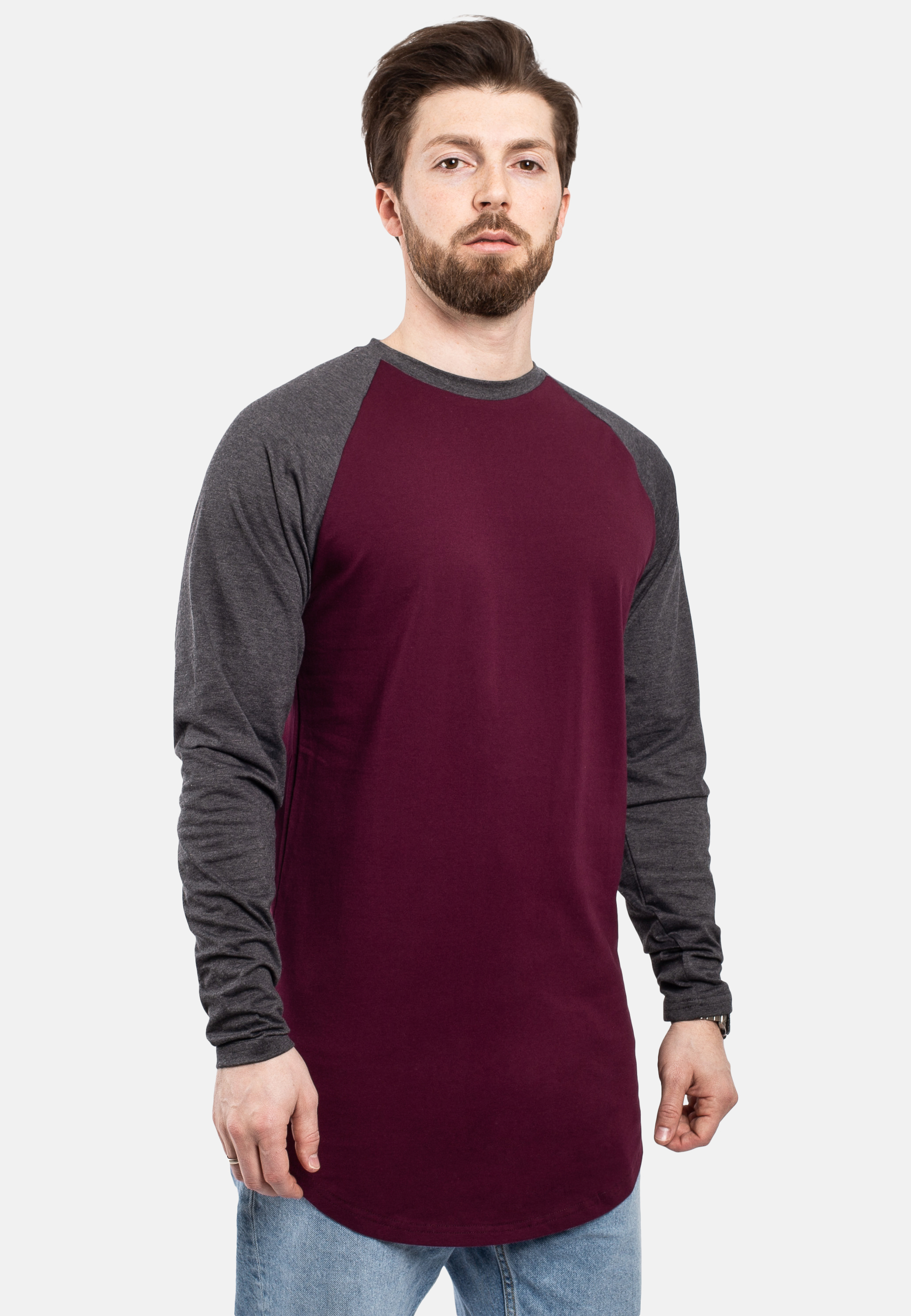 maroon baseball tee