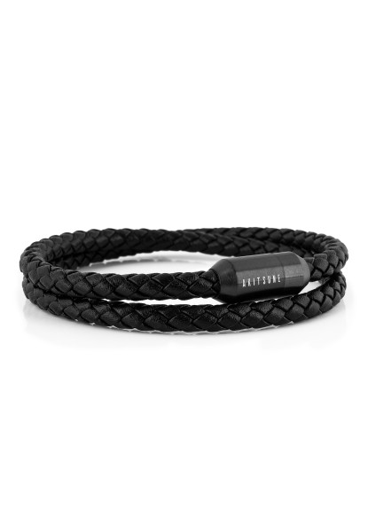 Suprema Leather Bracelet Matte Black - Black