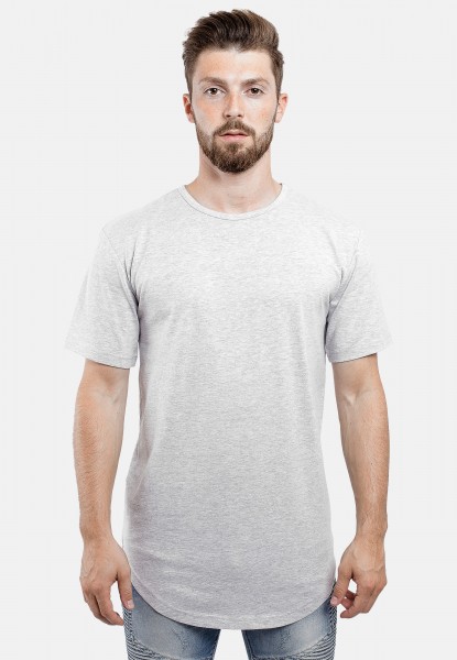 Blackskies Round Longline T-Shirt Ashgrey Mens Tee Streetwear Gray