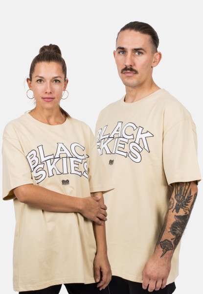 Oversized Team T-Shirt - Beige-Noir