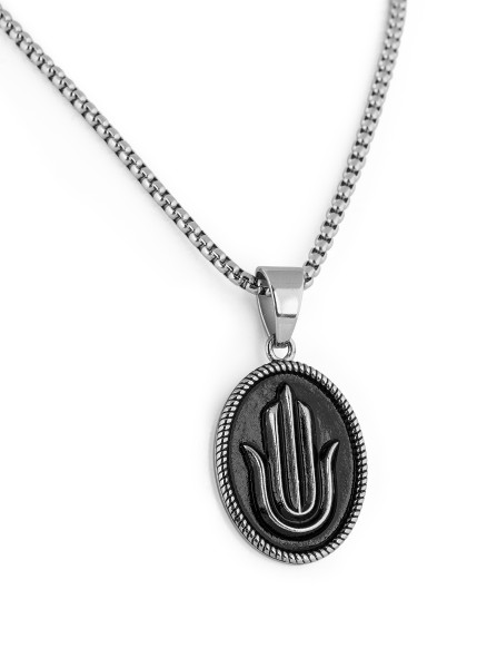 Hamsa Pendant / Necklace Silver 70 cm