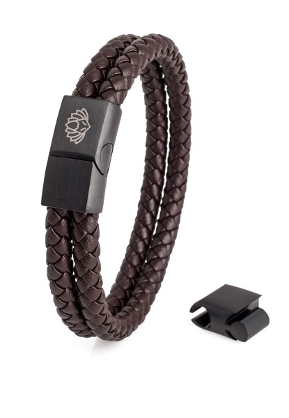 Bracelet Simplicitas Noir Mat - Marron