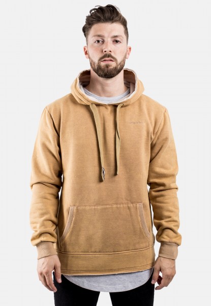 Sweat à capuche délavé à l'acide beige