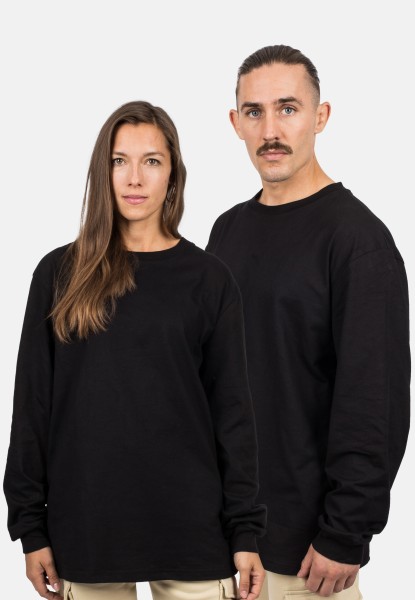 Oversized Long Sleeve Shirt - Schwarz