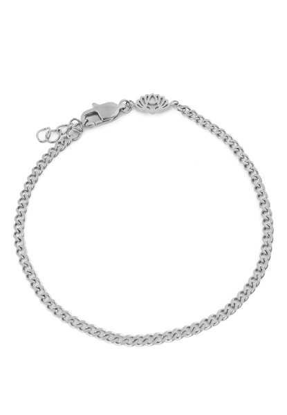 Via Cuban Chain Link Bracelet Silver 3 mm