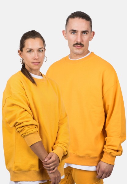 Oversized Heavyweight Crewneck Sweater - Senfgelb