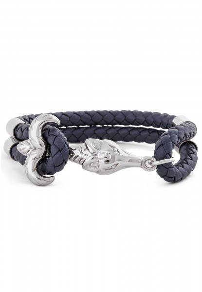 Bracelet en cuir Vulpes Argent - Gris