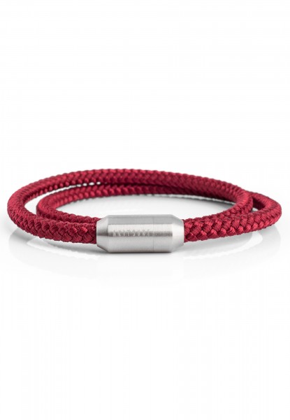 Mare Nylon Bracelet Mattsilber - Burgundy