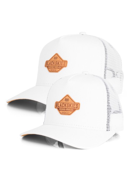Essentials Trucker Cap 2er-Set Eltern Kinder - Weiß-Weiß-Braun