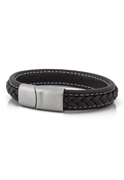 Fides Leather Bracelet Matte Silver - Brown