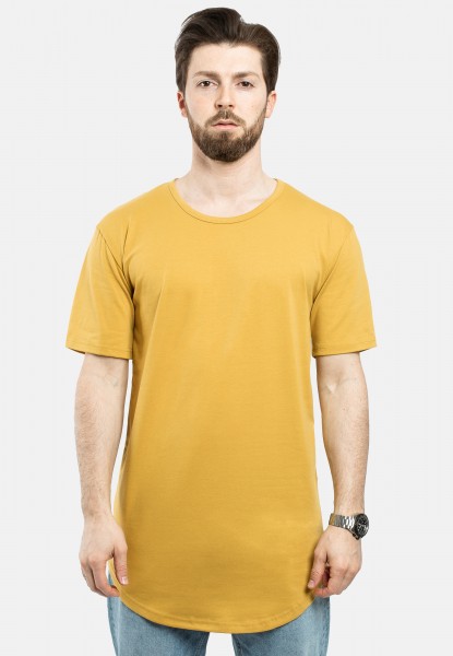 Round Longline T-Shirt Mustard