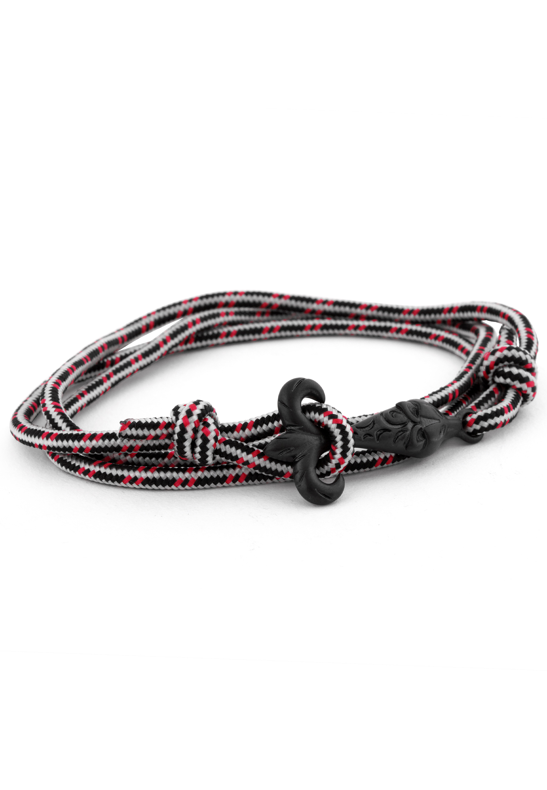 Vulpes Nylon Bracelet Double Wrapped Matte Black Black Red White Blackskies Online Shop Blackskies