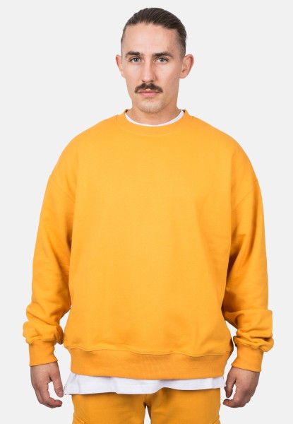 Oversized Heavyweight Crewneck Sweater - Mustard