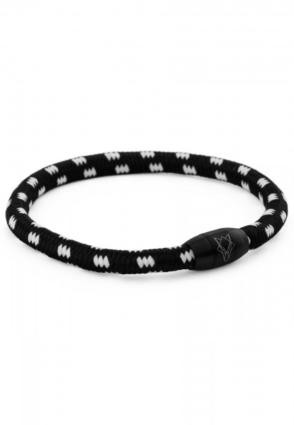 Silvus Nylon Bracelet - Matte Black - Black-White