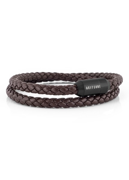 Suprema Leather Bracelet Matte Black - Brown