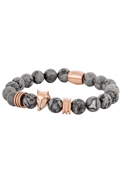 Obsidius Perlen-Armband Rosegold - Grau