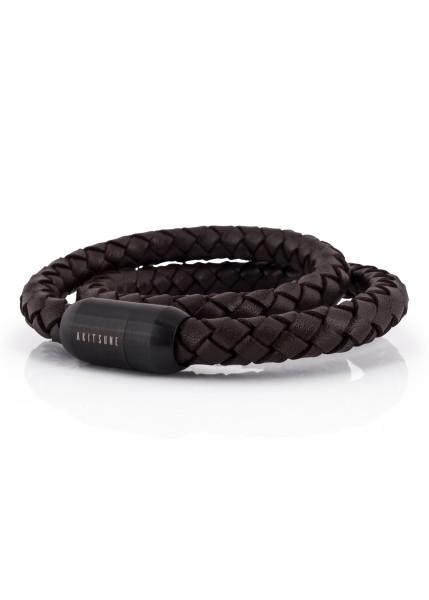 Navis Leather Bracelet Schwarz-Braun
