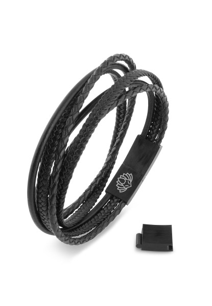 Pulsera de cuero sintético Ambush - Negro Negro