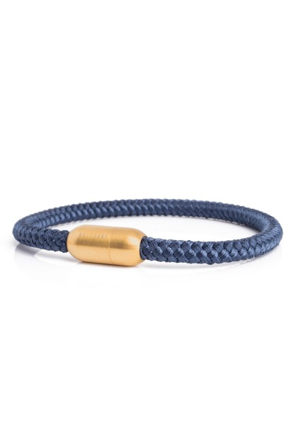 Silvus Nylon Bracelet - Matte Gold - Navyblue