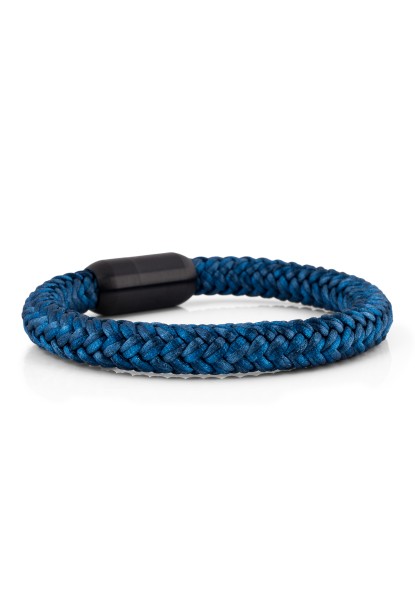 Bracelet de corde nautique Portus Noir-Navyblue