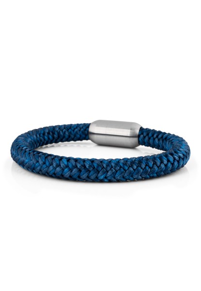 Bracelet de corde nautique Portus Argent-Navyblue