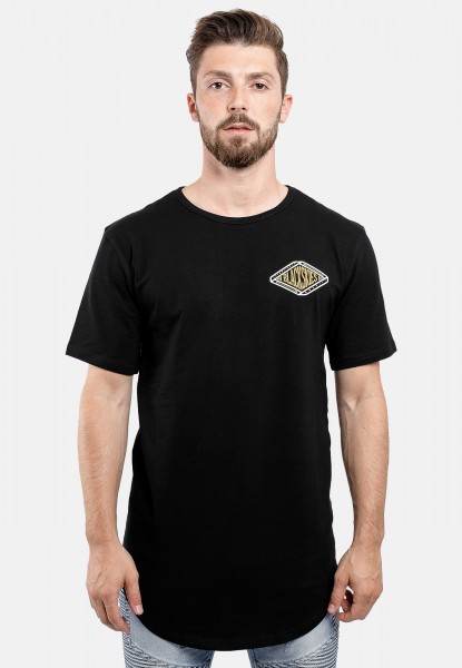 Printed Longline T-Shirt Hero Black