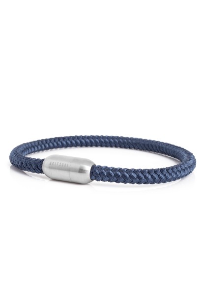 Bracelet en Nylon Silvus - Argent Mat - Bleu Marine