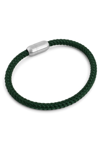 Silvus Nylon Bracelet - Matte Silver - Dark Green