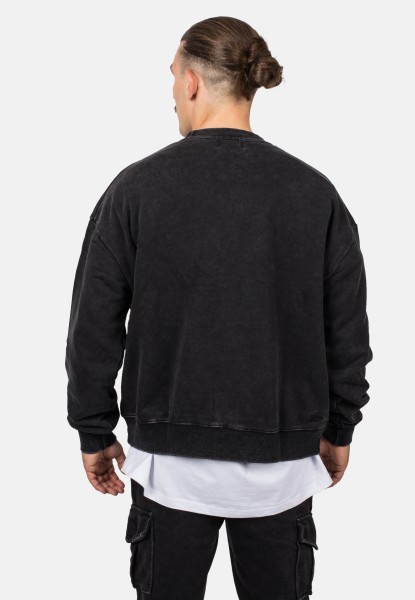 Oversized Heavyweight Crewneck Sweater Black Vintage Blackskies Online Shop Blackskies