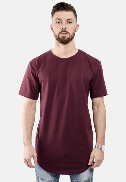 Side Zip Longshirt T-Shirt Burgundy