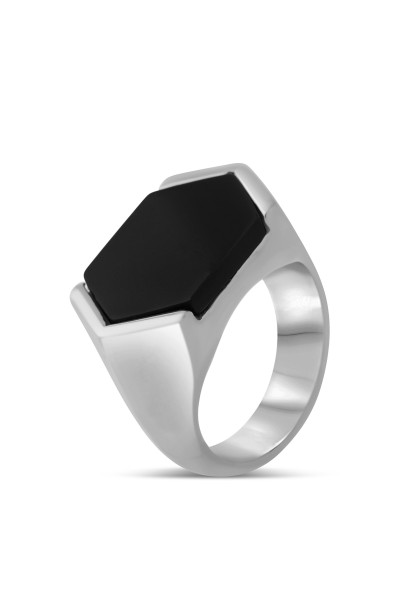 Abyss Ring Silver - Black