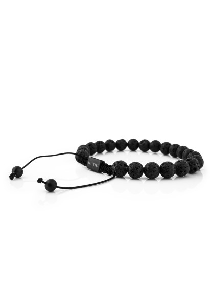 Venatio Beaded Bracelet Black-Lava Stone Black