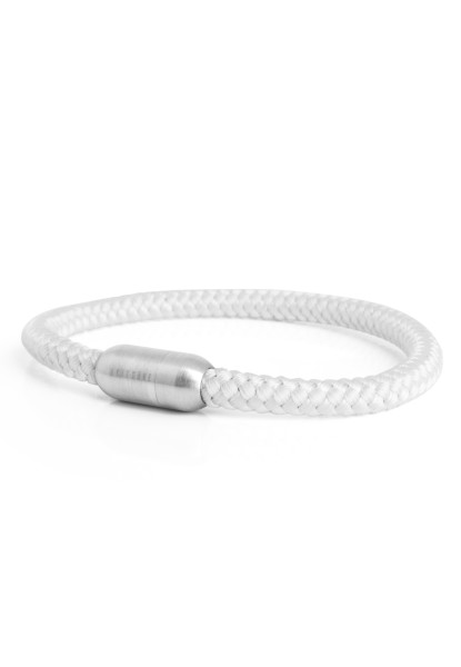 Bracelet en nylon Silvus - Argent mat - Blanc