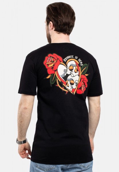 Blackskies Romance Is Dead T-Shirt Traditional Tattoo Mens Tee Skull Lovers Back Side