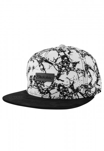 Blackskies Fenrir Snapback Cap Marble White Black Cracked Pattern Baseball Hat