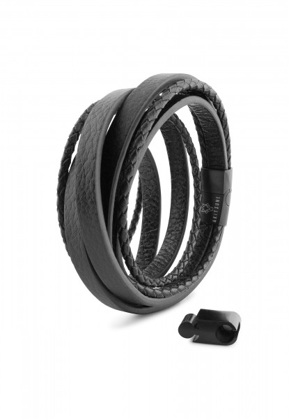 Dark Matter Synthetic Leather Bracelet - Black Black